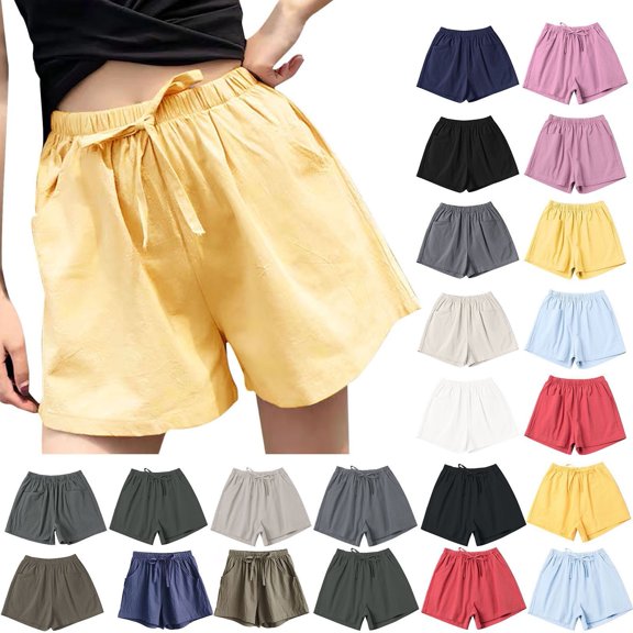 JJHGVB Bermuda Shorts for Women Plus Size Casual Summer Shorts Lounge Shorts Wide Leg Travel Shorts Summer Shorts with Pockets Comfy Lightweight Comfy shorts Pull On Shorts womens short Black 1 3XL