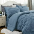 thumbnail image 2 of Queen Comforter Set Mineral Blue - Bed in a Bag Queen 7 Pieces, Pintuck Bedding Sets Gift for Christmas, Pinch Pleat Bed Set with Queen Size Comforter, Sheets, Pillowcases & Shams, 2 of 5
