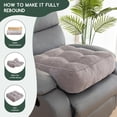 thumbnail image 6 of Tufted Corduroy Recliner Seat Cushion for Elderly, 20x20x6 Inch Extra Large Square Seat Cushion for Recliner Chair, Floor Pillow, Office Chair, Car, No Pressure on Thighs, Grey, 6 of 16