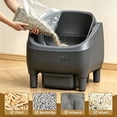 thumbnail image 6 of Self Cleaning Litter Box, 95 L Automatic Cat Litter Box Self Cleaning for Multiple Cats, with Safety Protection, App Control,1 Roll Garbage Bags,White & Grey, 6 of 7