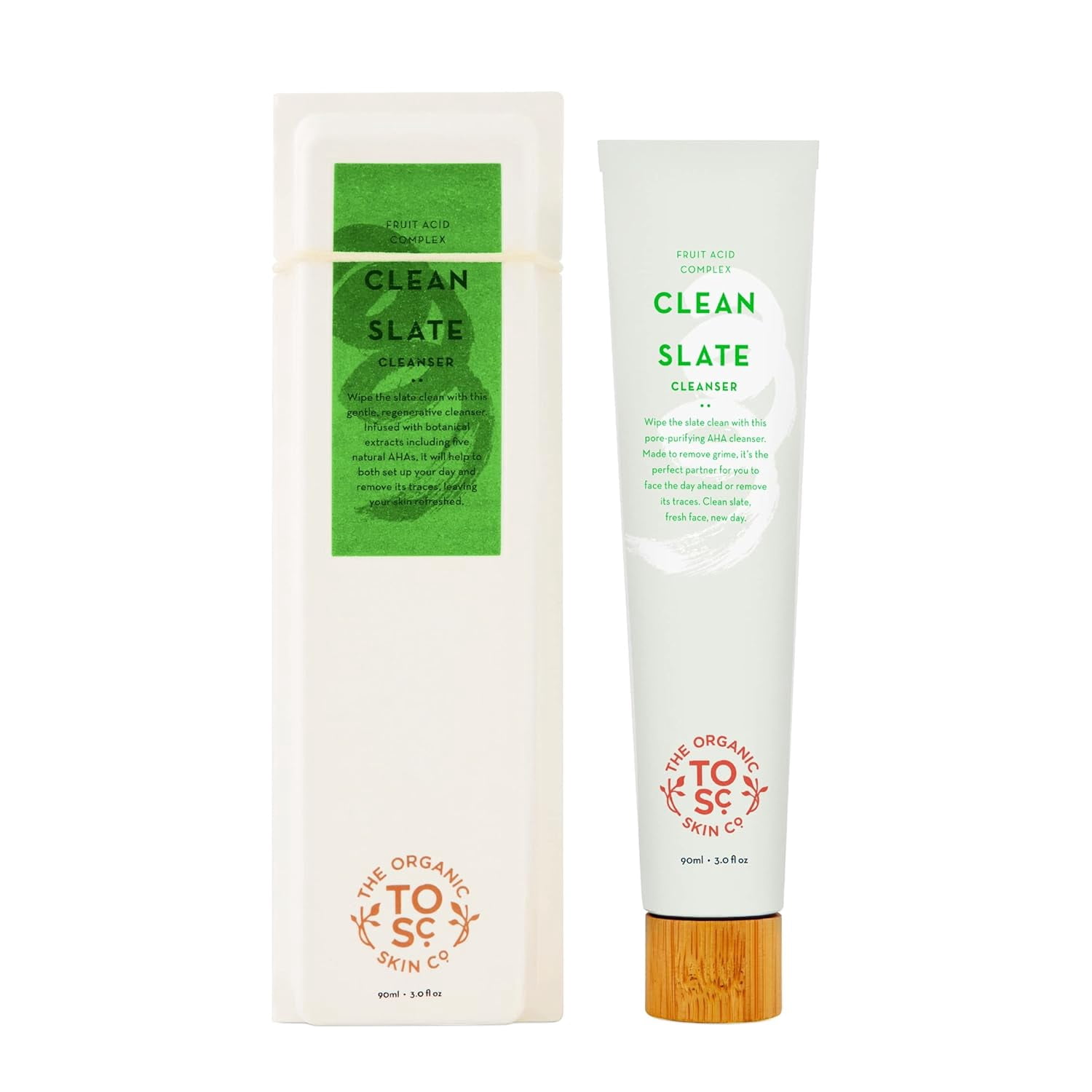 The Organic Skin Co Clean Slate Fruit Acid Complex AHA Exfoliating Facial Cleanser, 3 fl oz
