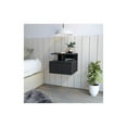 thumbnail image 2 of Pemberly Row Contemporary Engineered Wood Floating Nightstand in Black, 2 of 5