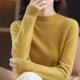 thumbnail image 1 of Suéter de lana para mujer, cuello semialto, lana pura, llegada de otoño e invierno, jersey básico de punto de cachemira, 1 of 6