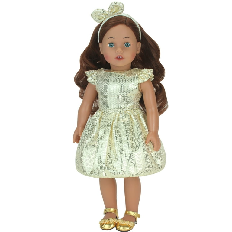 Sophia's Sequin Dress, Headband and Shoes for 18" Dolls, Gold - Walmart.com Sophia's Sequin Dress, Headband and Shoes for 18" Dolls, Gold - Walmart.com