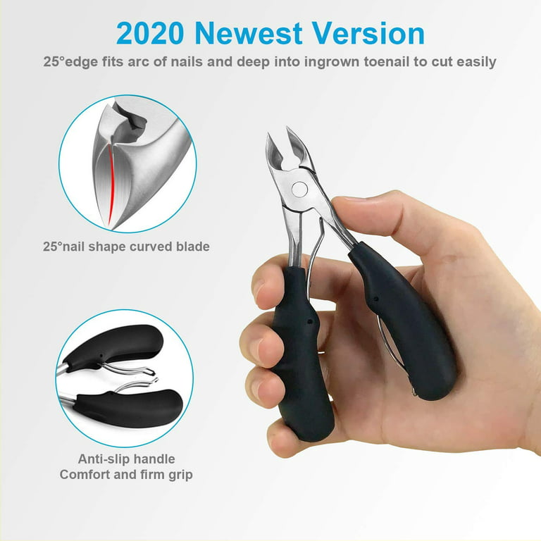 Toe Nail Clipper for Ingrown or Thick Toenails,Toenails Trimmer and  Professional Podiatrist Toenail Nipper for Seniors with Surgical Stainless  Steel