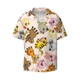thumbnail image 5 of PAYOHTO Animal Child Cute Mens Hawaiian Casual Short-sleeved Shirt Tropical Summer Beach Button Down Shirts, 5 of 7