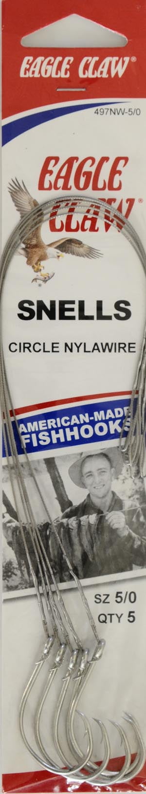 (2 pack) Eagle Claw 497NWH-5/0 Nylawire, Baitholder Hook, Sea Guard, Size 5/0, 5 Pack