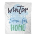 thumbnail image 1 of HATIART Throw Blanket Warm Cozy Print Flannel Winter Hello Badge Text Letters Motivation Welcome Wintertime Phrases Comfortable Soft for Bed Sofa and Couch 50x60 Inches, 1 of 1