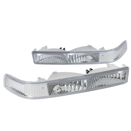 02 Blazer Front Bumper (Spec-D Tuning 1998-2004 Chevy S10 Blazer Bumper Chrome Lights Signal Lamps Clear Gmc Sonoma 98 99 00 01 02 03 04 (Left +)