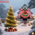 thumbnail image 4 of Stylish Metal Hanging Christmas Tree Wind Spinner - Decorative Garden Ornament with Concentric Rings & Festive Ornaments for Yard, 4 of 7