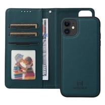 Dteck Detachable 2 in 1 Wallet Case for iPhone 11,Magnetic Leather Card Slots Case Shockproof Rubber Mag-Safe Cover with Wrist Strap,Blue