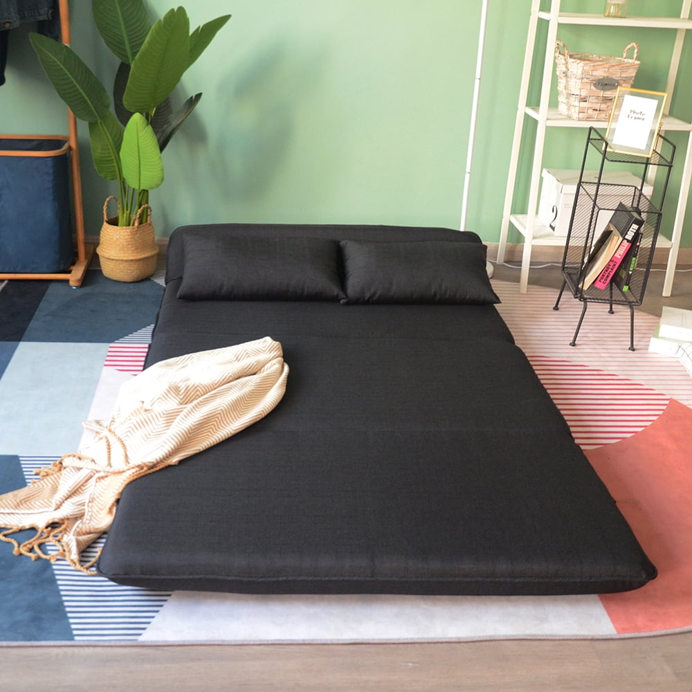 Kepooman Folding Lazy Sofa Chair, Floor Chair Sofa Bed, Folding Lazy Sofa Floor Chair, Black Kepooman Folding Lazy Sofa Chair, Floor Chair Sofa Bed, Folding Lazy Sofa Floor Chair, Black