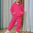 thumbnail image 4 of WOYY Tracksuit for Girls Casual Bow Print Hoodie Jogger Pants Outfits, Sizes 3-4T, 4 of 6