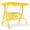Yellow, variant on Costway 2-Seater Toddler Porch Swing Chair with Metal Stand Adjustable Canopy Safety Belts Blue