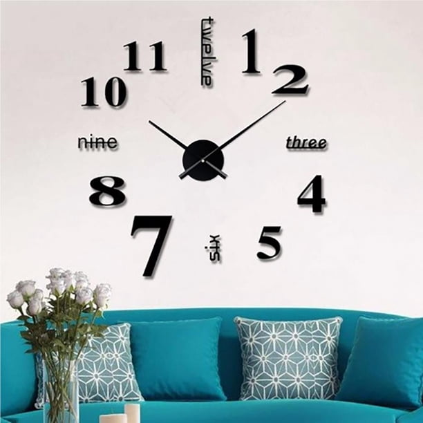 Etiqueta Engomada Del Diseño Del Reloj De Pared 3D Decoración Única Habitación De La Oficina En El Hogar Yuarrent HA025982-01