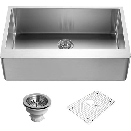 Houzer Eng 3320 Epicure Series Apron Front Gourmet Single Bowl Kitchen Sink