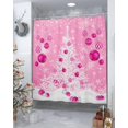thumbnail image 5 of Pink Christmas Shower Curtain, White Xmas Tree Snowflakes Pink Balls Shower Curtains Set with Hooks, Winter Waterproof Fabric Bathroom Curtains Decor Home Accessories,72 X 84 Inch Extra Long, 5 of 6