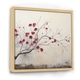 thumbnail image 2 of Designart "A Minimalist Dreamscape Of Leafy Garnet Grace" Leaves Floater Framed Canvas Prints, 2 of 5