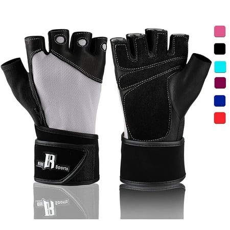 Weight Lifting Gloves With Wrist Wraps - Ideal Training Gloves - Premium Workout Gloves With Wrist Support -best Sport Gloves - Gym Gloves (Gray (Best Football Workouts Weight Lifting)