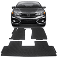 thumbnail image 2 of Ikon Motorsports Compatible with 12-15 Civic Sedan Latex Rubber Front Rear Floor Mats Carpet Black All Weather, 2 of 6