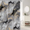 thumbnail image 4 of MIZHONA Black Gray Marble Shower Curtain Abstract Modern Fabric Bathroom Curtain set,60x72 inch, 4 of 8