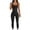 Black, variant on Women's Bodycon One Piece Shaperwear Sleeveless Tank Top Workout Ribbed Jumpsuits Full Body Bodysuit Yoga Rompers Black