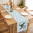 thumbnail image 3 of Morocco Blue Table Runner - 90 Inch Long, Kitchen Dining Table Runner Dresser Scarves, Cute Dinosaur Bike Vintage Farmhouse Decor for Coffee Tables Wedding Party Banquet, 3 of 8