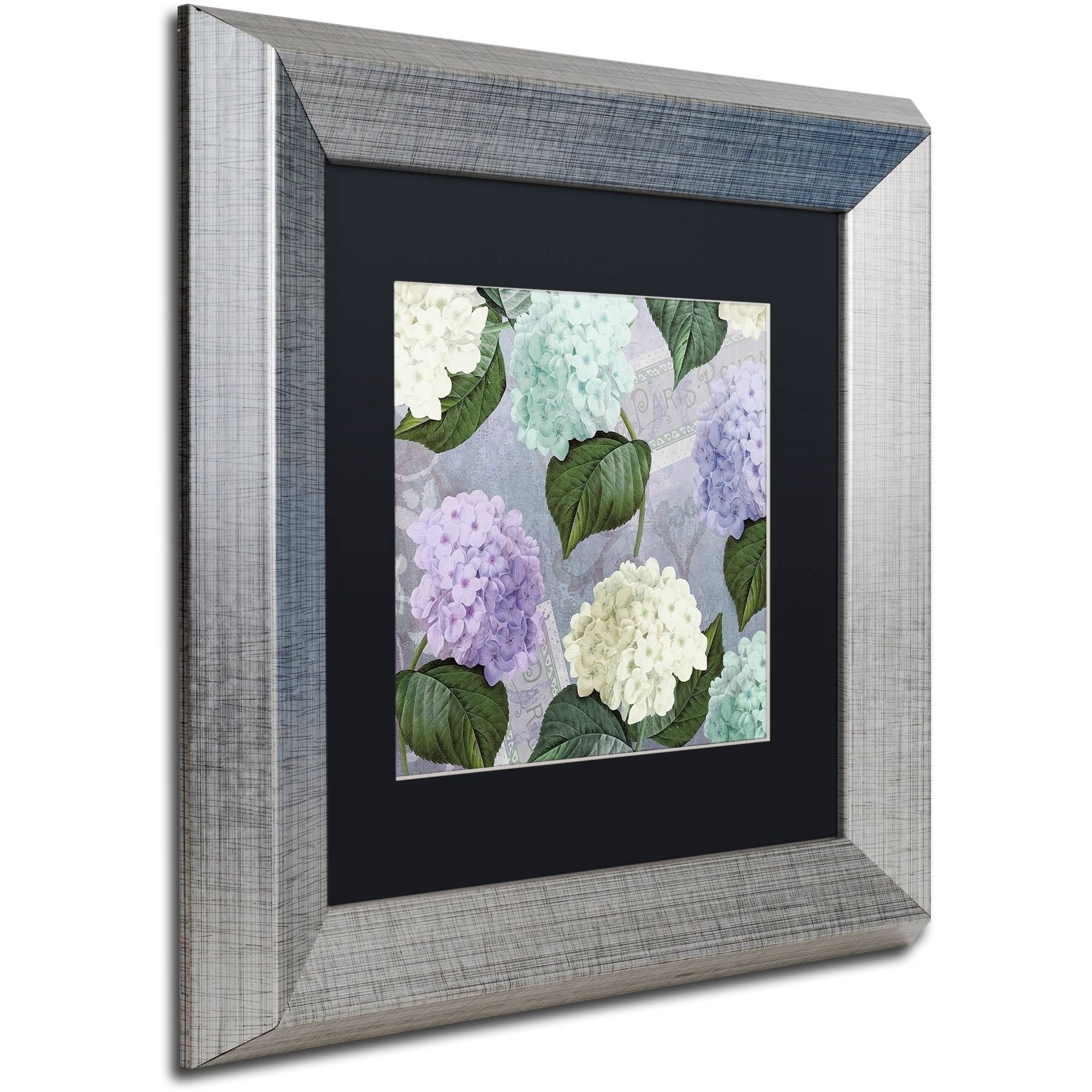 Trademark Fine Art "Hortensia Lavenders" Canvas Art by Color Bakery Black Matte, Silver Frame