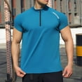 thumbnail image 2 of Fashion YLSDY Men's Cycling Jerseys Moisture Wicking Short Sleeve Quarter Zip Quick Dry Bike Shirts Short Sleeve Running Tops Sky Blue XXL, 2 of 4