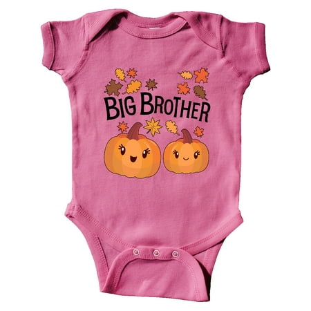 

Inktastic Big Brother Pumpkins with Fall Leaves Gift Baby Boy Bodysuit