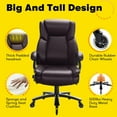 thumbnail image 6 of OFIKA Office Chair - Adjustable Lumbar Support, Quiet Rubber Wheels, Heavy Duty Metal Base, High Back Executive Computer Desk Chair, 6 of 14
