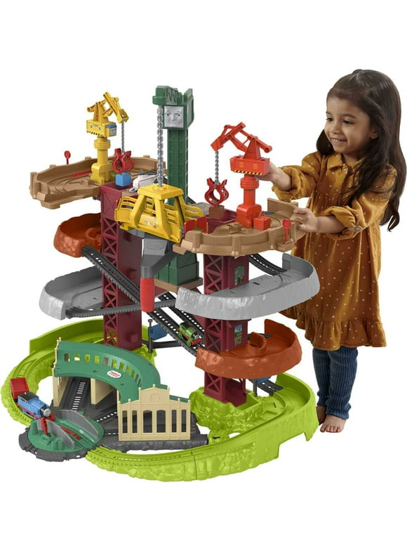 Thomas & Friends Trains & Cranes Super Tower Playset with Thomas, Percy & Harold