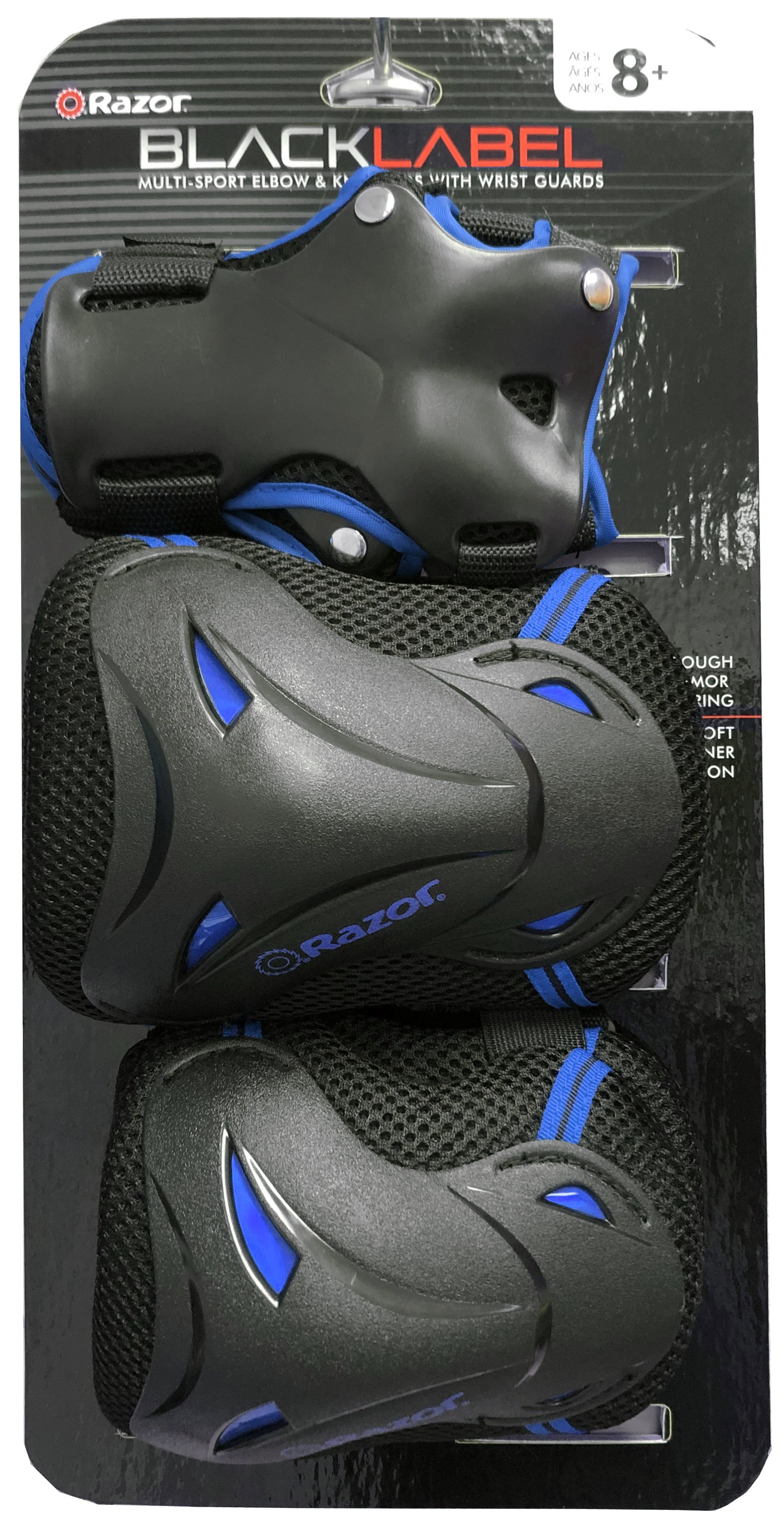 Razor Shred Bicycle Pad Set Blue,Youth, 8+