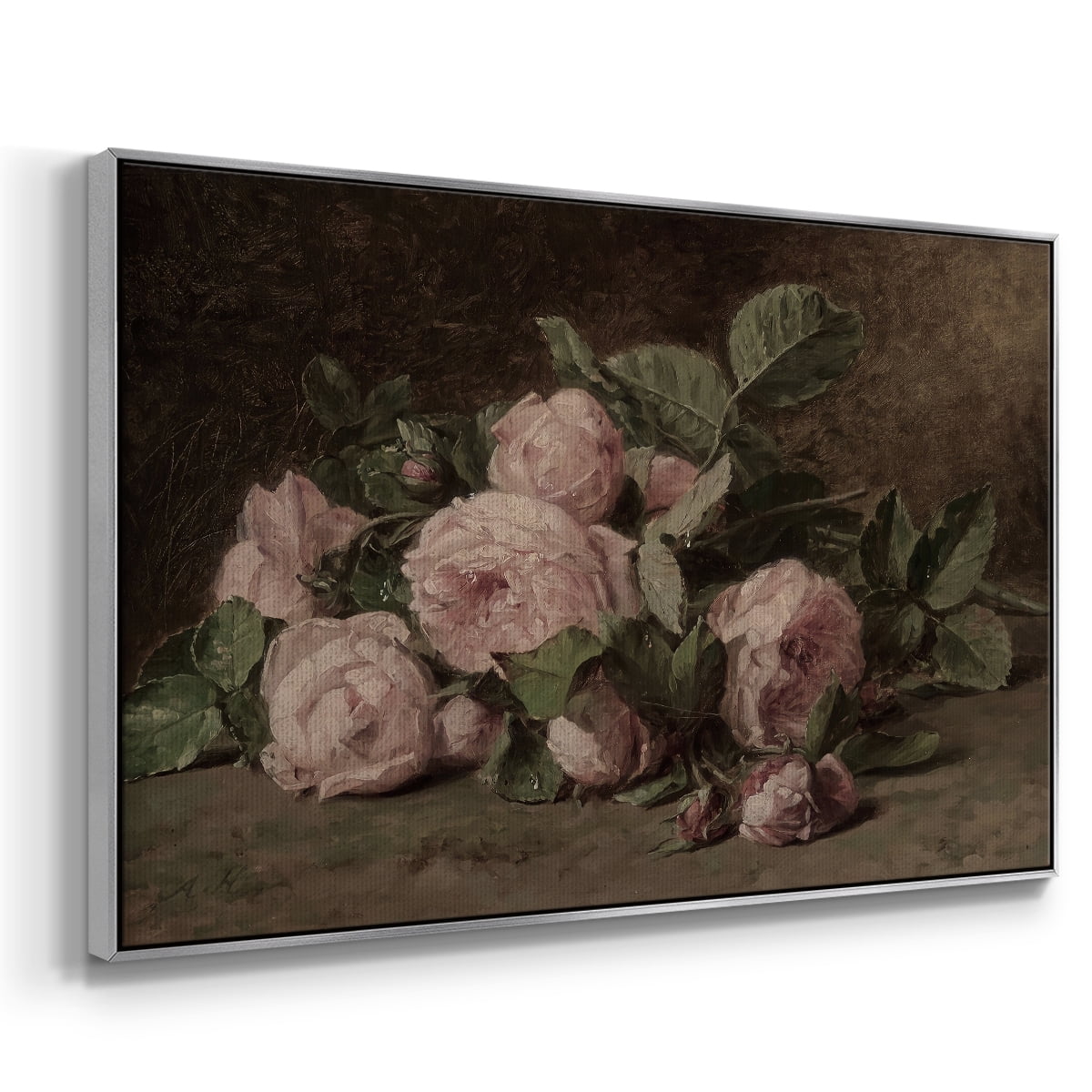 Vintage Botanical Print-XLI By Wexford Home Framed in Silver Wood Gallery Wrapped Canvas 17 in. x 25 in.