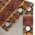 thumbnail image 4 of Ambesonne Tribal Grommet Curtain, Indigenous Motifs, 50" x 120", Cinnamon Marigold Grey, 4 of 6