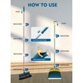 thumbnail image 4 of BIMZUC Upgrade Broom and Dustpan Set for Home,Self-Cleaning with Dustpan Teeth,51.2in,Stand up,Blue, 4 of 11
