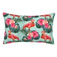 thumbnail image 1 of Fotbe Palm Leaves Flamingo Funda de Almohada Decorativa Estilo Occidental, Lujo en Algodón, Fundas para Almohadas King, Cojín Estampado para Decoración del Hogar-16"x24", 1 of 6