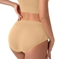 thumbnail image 4 of Ashirexll Seamless Underwear for Women, Solid Color Patchwork Briefs Panties Underwear Knickers Bikini Underpants Beige A XL, 4 of 4