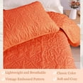 thumbnail image 3 of Whale Flotilla 2-Piece Twin Quilt Set, Soft Embossed Bedding Set, Lightweight Bedspread Coverlet with Damask Vintage Pattern, Reversible Bed Cover for All Seasons, Burnt Orange, 3 of 7