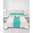 thumbnail image 2 of Quilts Twin-XL Size Bedding Set, Green Solid Color Texture Lightweight Quilted Comforter, Simple Light Green Stripes Soft Reversible Bedspread Coverlet with Pillow Covers for All Season, 68" x 98", 2 of 7