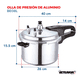 thumbnail image 2 of Olla Express De Presión Aluminio 8 Lts Cocina Válvula De Seguridad Xtellar plateado, 2 of 3