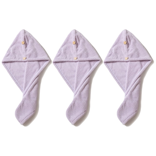 Paquete de 3 toallas de microfibra para secar el cabello, turbante superabsorbente para cabello largo y suave