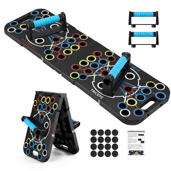 Tabla de flexiones HyperTek 27 en 1 plegable para entrenamiento de fuerza