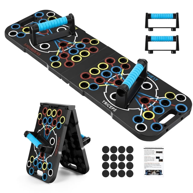 Tabla de flexiones HyperTek 27 en 1 plegable para entrenamiento de fuerza