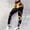 Gold, variant on Womens Yoga Leggings Carnival Colorful Feather Print Casual Sports Fashion Soft Stretchy Pants
