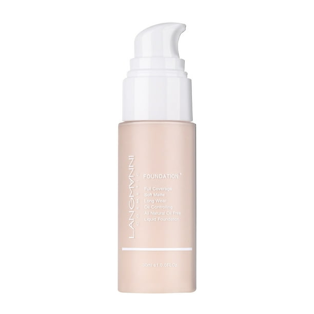 Pisexur Belleza Maquillaje Base de maquillaje líquida Langmanni/Longmani Press, mascarilla de aceite mate, base de maquillaje líquida europea y maquillaje, 30 mlpara mujeres y hombres