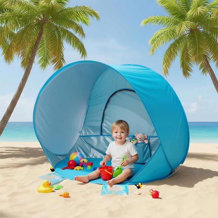 Baby Beach Tent Pop Up Baby Tent with UV Protection, Portable Infant Shade Canopy, Must-Have Beach Baby Essentials