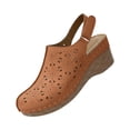 thumbnail image 3 of IEMIEMIEM Women's Closed Toe Sandals with Arch Support Breathable Cut-Out Vamp Orthopedic Shoes Comfortable Slip On Open Back Sandals Summer Casual 2026 Walking Platform Shoes Brown 9 Wide, 3 of 6