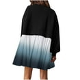thumbnail image 4 of IROINNID Long Sleeve Dress for Women Oversized Fit&Flare Dress Round-Neck Ladies Patchwork Mini Dresses,Sky Blue, 4 of 5
