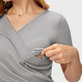 thumbnail image 5 of Womens Maternity Ribbed Tee Shirt Casual Short Sleeve V Neck Basic Nursed T Shirt Top for Breastfeeding 3 Pack, 5 of 9